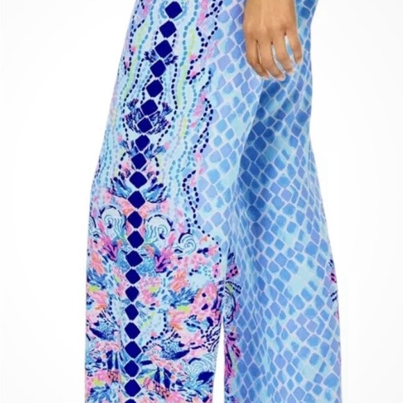 Lilly Pulitzer Bal Harbour Hidden Treasure Gem Wide Leg Pant Sz M 006335 99920B - Picture 3 of 6